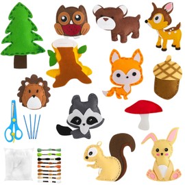 ZexJpr Children's Sewing Kit from 10 Years, Animal Felting Sewing Kit for Boys Girls, Embroidery Set with DIY Art Craft for Cuddly Toys, Felt Toys Craft Set, for Developing Craft Skills