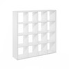 Furinno Cubicle Open Back Decorative Cube Storage Organizer, 16-Cube, White