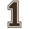 Applicable Pun Varsity Number 1 - Vinyl Decal - Brown
