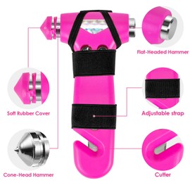 OUCPC 2 Pack Car Safety Hammer, 3-in-1 Emergency Escape Tool Window Breaker and Seat Belt Cutter with Light Reflective Tape for Family Safety Emergency Car Escape Tool for Car