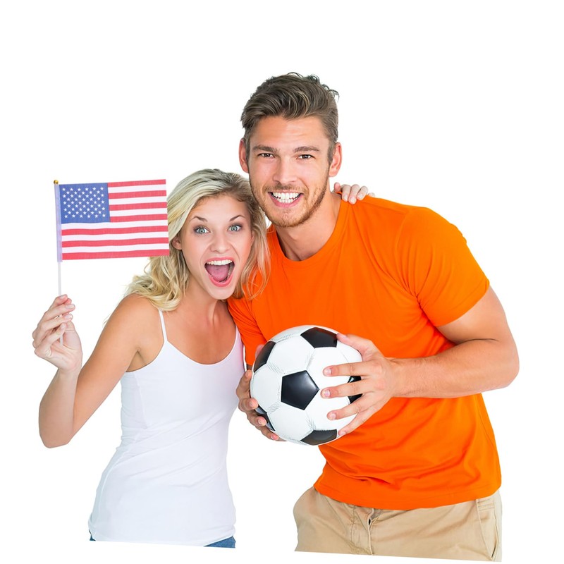 CAXUSD 25pcs Mini Flags Usa American Hand Held Flags Polyester