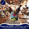 Talavera Utensil Holder - Hand Painted Ceramic Spoon Crock -
