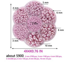 5900 Pcs Half Pearls for Crafts Light Purple Nail Pearls for Nail Art Falt Back Pearls for Makeup Craft Pearls for Artists Creative DIY Flatback Pearls for Nails（2/3/4/5/6/8/10mm）