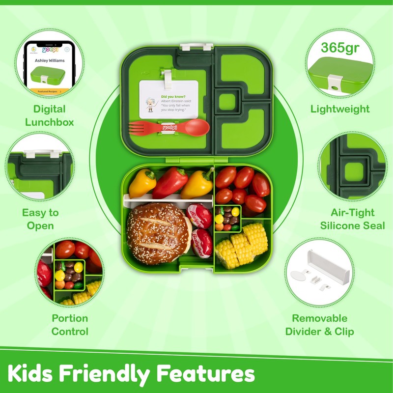 YOOPI Digital bento lunch box for kids offers ideal portion