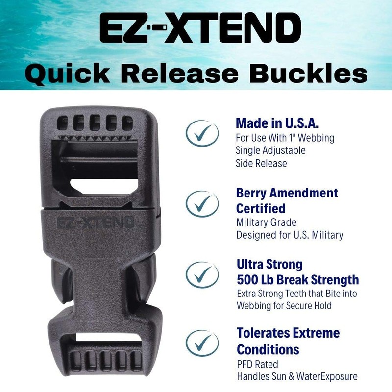 EZ-Xtend Extra Heavy Duty Side Release Buckle - Strongest Plastic