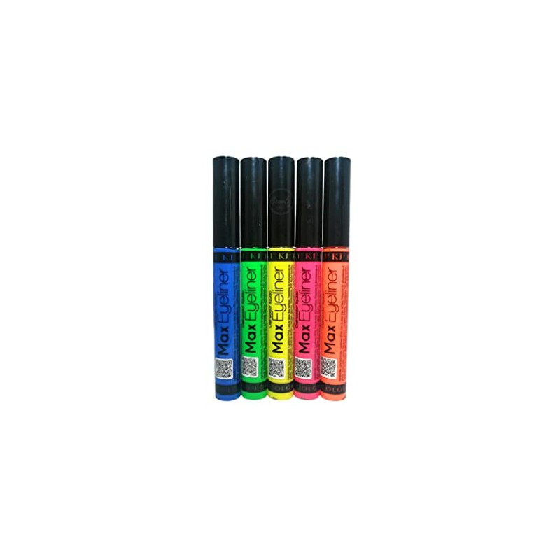 Delineador Líquido Max Eyeliner Larga Duración 5 pzs (Neón)