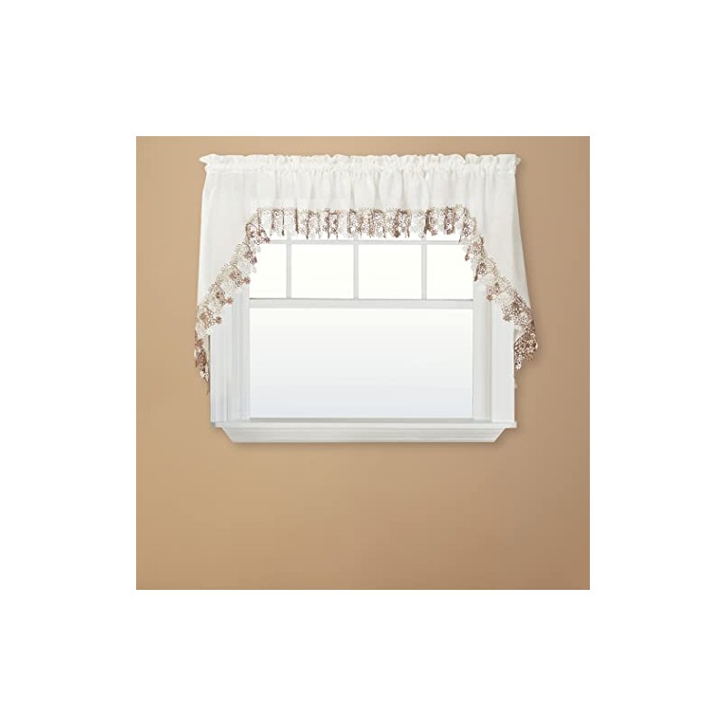 Renaissance Home Fashion Collections Etc Lillian Swag Pair with Macrame