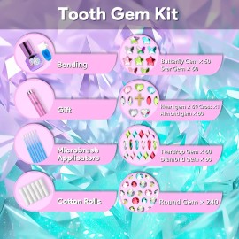 PlainFylora 40 Pieces Brilliant Crystal Tooth Gem Kit for DIY Sparkling Smile Jewelry S