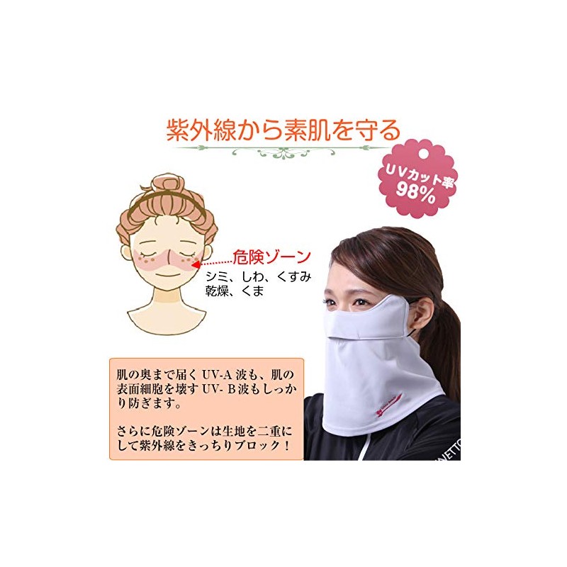 White Beauty UV-Blocking Face Cover A-Type, Non-Suffocating, UV Cut Face