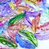Tingoons 60 PCS Acrylic Leaf Shape Beads Transparent Plastic with