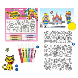 Window Paint Art Stickers Baking Free Easy Cleaning Safe DIY Window Art Painting Kit Kid DIY Painting Toy Pink Model