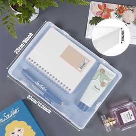 2pcs Clear Plastic Storage Containers, Art Supply Storage Organizer, Multi-Purpose Craft Organizer and Storage Box with Lid for Pencils Markers Notebooks Photo Letter Files,3 Pack Medium (2, Large)