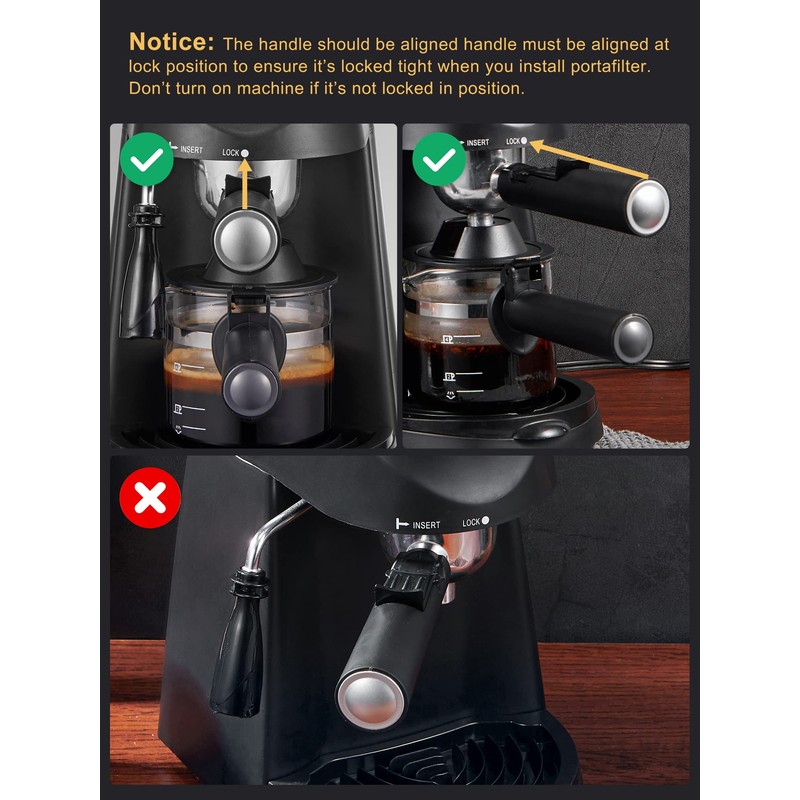 Yabano Espresso Machine, 3.5Bar Espresso Coffee Maker, Espresso and Cappuccino