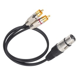XLR Conversion Cable Cable Breakout Cable XLR Female to Male EMI/RFI Interference Resistant Y Splitter Cable Nickel Plated Connectors