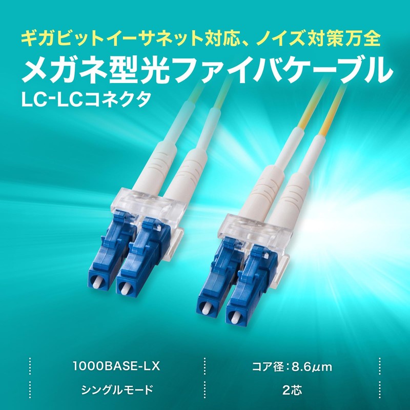 Sanwa Supply HKB-LCLC1-20N Eyeglass Type Fiber Cable (Single 8.6μm, LC