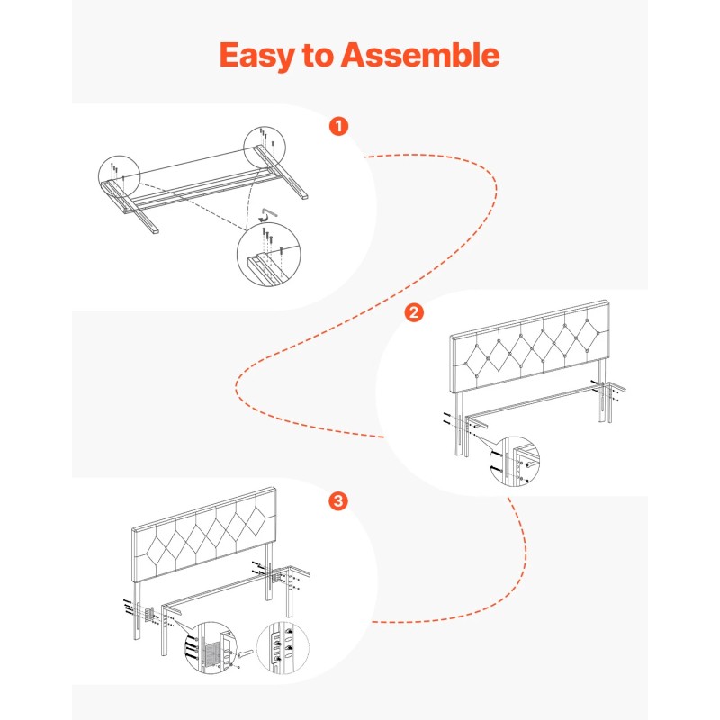 VEVOR Headboard for Full Size Bed with Adjustable Height Sponge