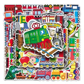 Trains Stickers 50 Pack Laptop Stickers,Vinyl Waterproof Stickers for Water Bottles Skateboard Scrapbook Bike Computer,Phone,-Graffiti Stickers Pack for Teens Girls Kids Adults(Train)