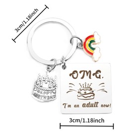 18th Birthday Gifts for Girls Boys Keepsake, Keyring 18th Birthday Gifts for Him Her, Gifts for an 18 Year Old Male Female, Keychain Birthday Gifts for Teenagers, 18 Years Old Birthday Presents