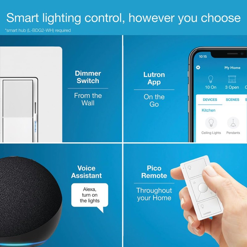 Lutron Diva Smart Dimmer Light Switch for Caseta Lighting (Lutron