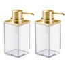mDesign Rectangle Plastic Refillable Liquid Soap Dispenser Pump Bottle for