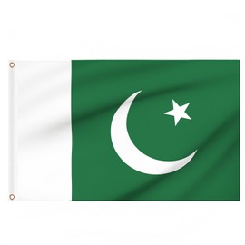 Pakistan Flag 5ft x 3ft, Large Big Pakistan Flags with Brass Eyelets for 23th March National Day Decorations School Culture Day Party Outdoor Decorations