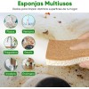 12 Pcs Esponjas Cocina Celulosa Y Coco Beige Sin Rayar