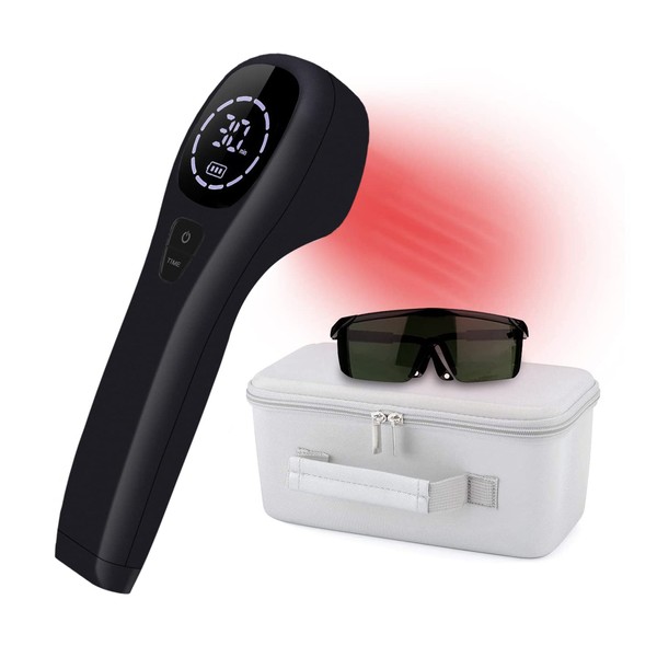 Red Light Therapy Device for Pain Relief, Joint and Muscle Pain Reliever, Infrared Light with 650nm and 808nm (2x808nm +12X650nm) (Black)