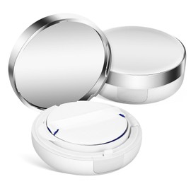 FRCOLOR Mini Empty Powder Container 2pcs Portable Powder Puff Box Sturdy Plastic Makeup Storage Organizer for Women Girls