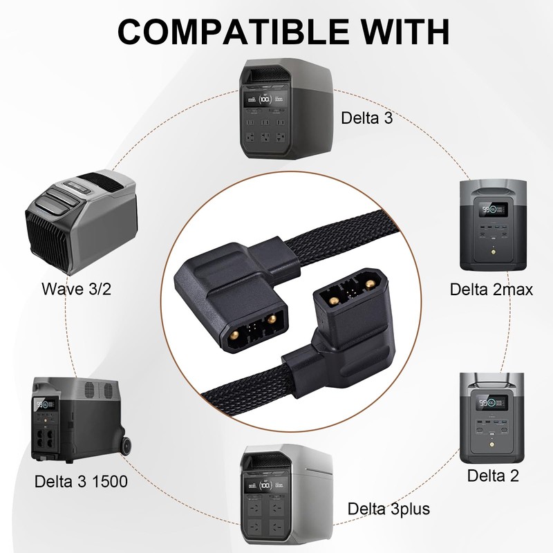 BZWBYFY XT150 Extra Battery Connection Cable Fit for EcoFlow Delta