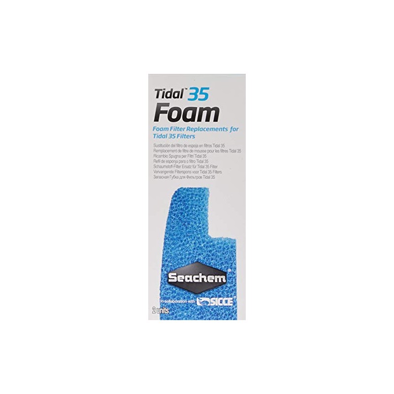 Seachem Tidal 35 Filter Replacement Foam (2 Pack), Blue
