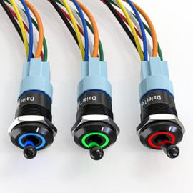 QCDENG 12V 20A LED Toggle Switch, 3PCS Waterproof Rocker Switch for Cars, Trucks, Boats