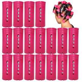 BAILYELA Jumbo Perm Rods 18 Pcs, Extra Large Size 3.25in/8.25cm Length, 1.38in/3.5cm Diameter, Red, Hair Rollers for Natural Hair, Home Hairdressing Tools