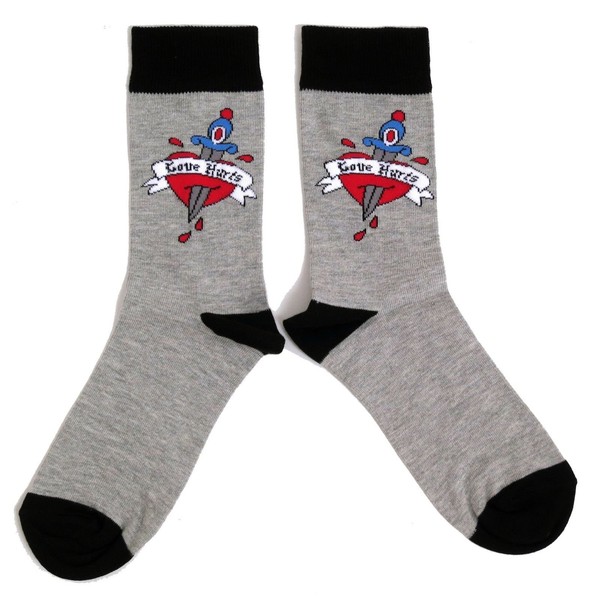 Mens Tattoo Love Hurts Heart Dagger Socks UK Size 6-11