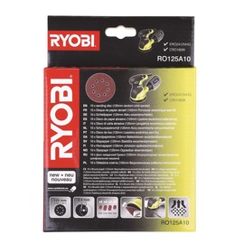 Ryobi RO125A10 Sanding Discs for Random Orbit Sanders, 125 mm, 10 Piece