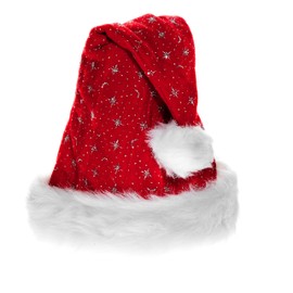 Ciffre Christmas Santa Hat Red Plush with Glitter Dust