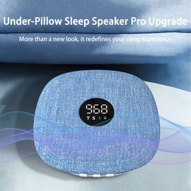 Upgraded Bluetooth Under Pillow Speaker - Ultra Thin Pillow Speakers for Sleeping with Timer, Bone Conduction Sleep Speaker Mini Sound Machine, Side Sleeper Friendly (Blue-Upgraded)