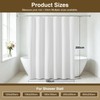 Mould Resistant White Shower Curtains with Hooks, Heavy Duty Polyester