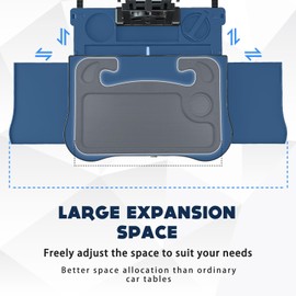 WAPEXNOS Car Steering Wheel Tray Back Seat Tray,Extension Steering Wheel Desk Car Food Eating Tray Table,Laptop Desk with Phone/Tablet/Cup Holder for SUVs,Trucks & Vans
