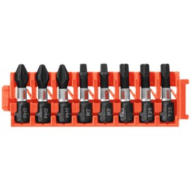 BOSCH CCSV108 8-Piece Assorted Set 1 In. Impact Tough Phillips, Square, and Torx Insert Bits with Clip for Custom Case System