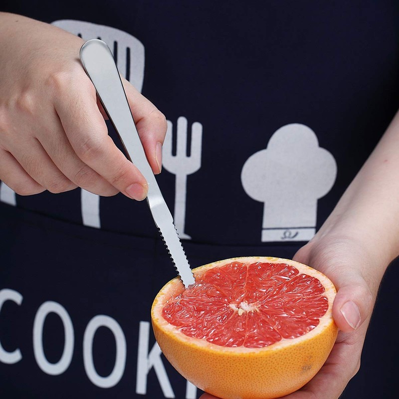 HOMQUEN Grapefruit Spoons 5 Pieces Set, 4 Stainless Steel Spoon
