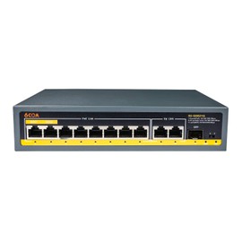 6COM 11 Port Gigabit PoE Switch with 8 PoE+ Port, 2 Gigabit Uplink, 1 SFP Port, 120W 802.3af/at, Metal, Qos, Vlan, Unmanaged Plug and Play AI Smart Detection Ethernet Switch