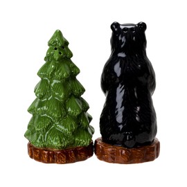 Pacific Giftware Forest Retreat Black Bear Salt and Pepper Shakers