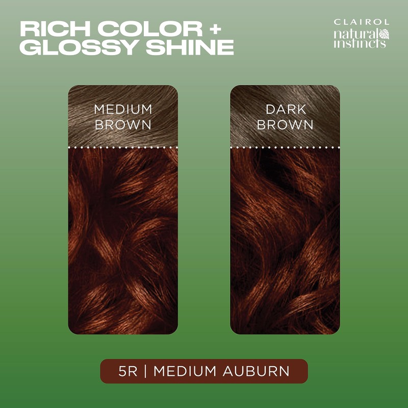 Clairol Natural Instincts Demi-Permanent Hair Dye, 5R Medium Auburn Hair