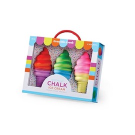 Crocodile Creek Sidewalk Chalk - Outside Art Set for Kids Ages 3 and Up - Encourages Creativity, Fun, and Outdoor Play - Ideal Playground Toys - Includes 3 Ice Cream-Shaped Pieces of Chalk