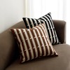 20"x20" Black Cream Stripe Tufted Pillow Covers Luxury Geometric Accent