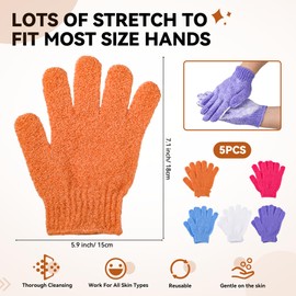 10PCS Shower Gloves, Exfoliating Bath Gloves Scrub Exfoliate Glove Mitt Bath Face Spa Hand Scrubber Wash Deep Scrubbing Dead Skin for Women Men (10)