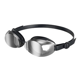 Speedo Jet 2.0 Swimming Goggles Swimming Improved Vision for Unisex Adults, Black/Chrome, ONESZ