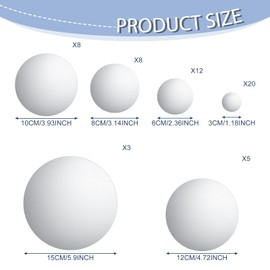 Jetec Real Glass Round Mirror Tiles Frameless Round Wall Mirrors Glass Mirror Tiles Round Wall-Mount Mirrors with Acrylic Double Sided Adhesive for Bedroom Bathroom Craft (56 Pcs, 1/2/3/4/5/6 Inch)