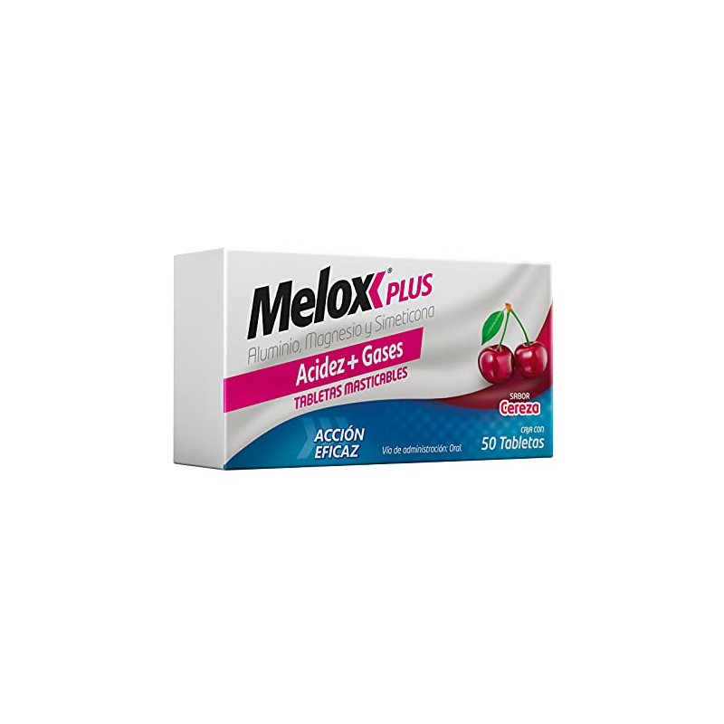 Melox Plus Cereza Antiácido Antigas Tabletas Cuentas
