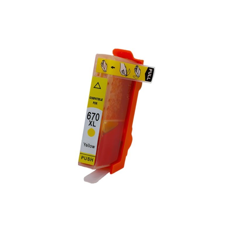 Genérico Cartuchos Compatible Kit 5 Piezas 670 XL 1 Amarillo,
